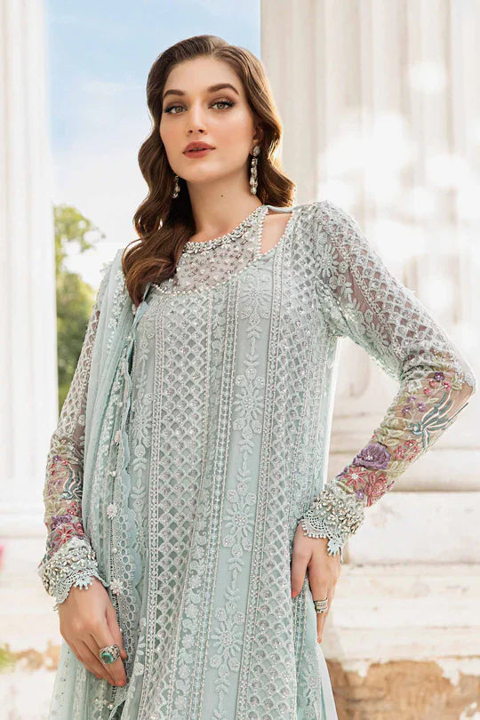MARIA B D3 Ice Blue CHIFFON COLLECTION