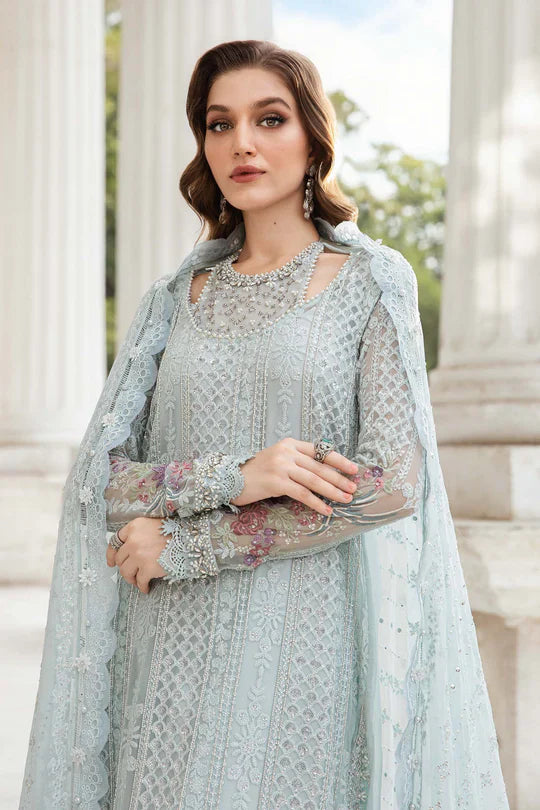 MARIA B D3 Ice Blue CHIFFON COLLECTION