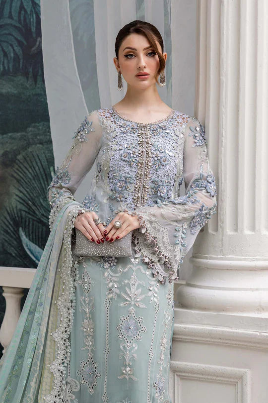 Maria B Embroidered Chiffon MPC-25-108-Aqua