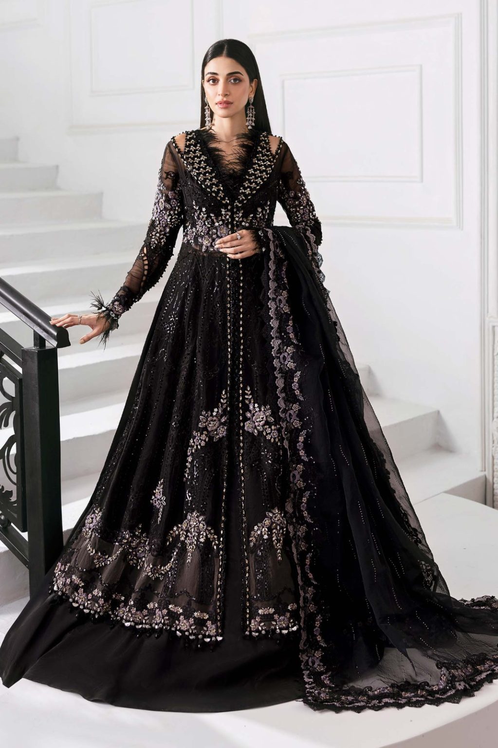 Maria.B | Unstitched Embroidered Chiffon Suit | BD-3004