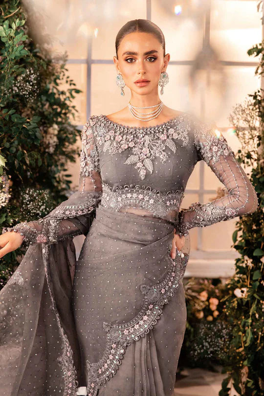 MARIA. B UNSTITCHED MBROIDERED BD-2902-Cloud Grey