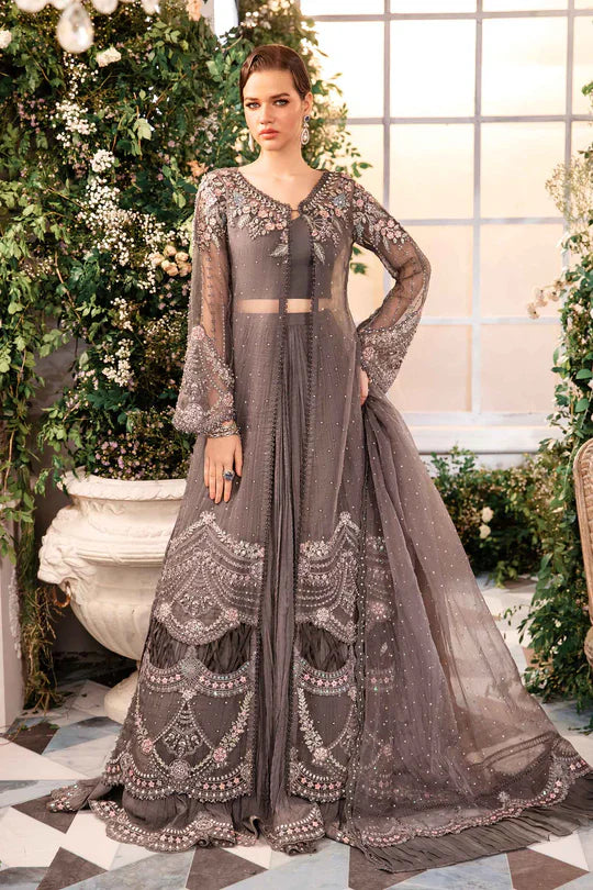 MARIA. B UNSTITCHED MBROIDERED BD-2902-Cloud Grey