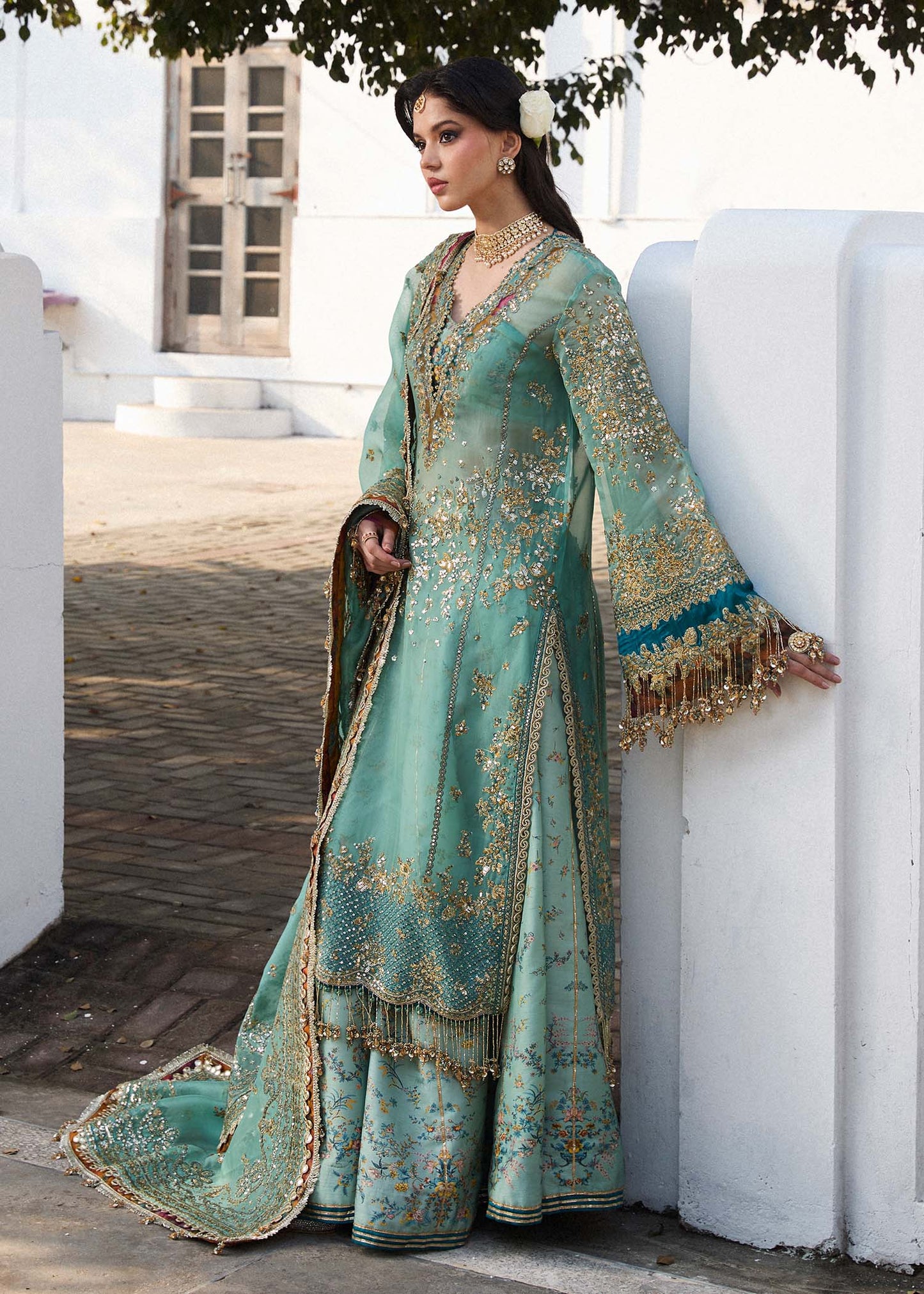 Hussain Rehar 'Festive 25' Miraye Collection: Luxurious Unstitched Organza & Silk Ensemble