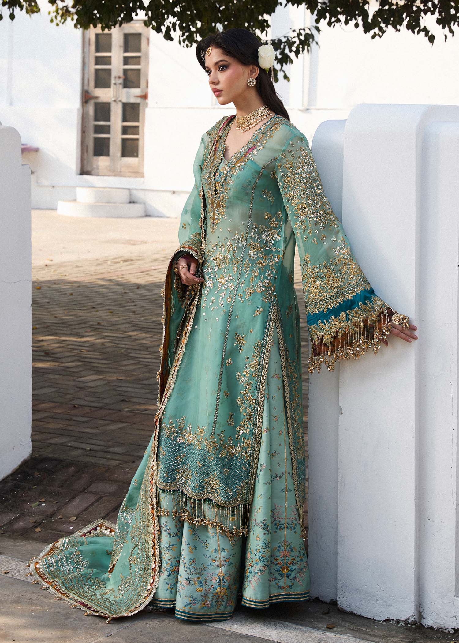 Hussain Rehar 'Festive 25' Miraye Collection: Luxurious Unstitched Organza & Silk Ensemble