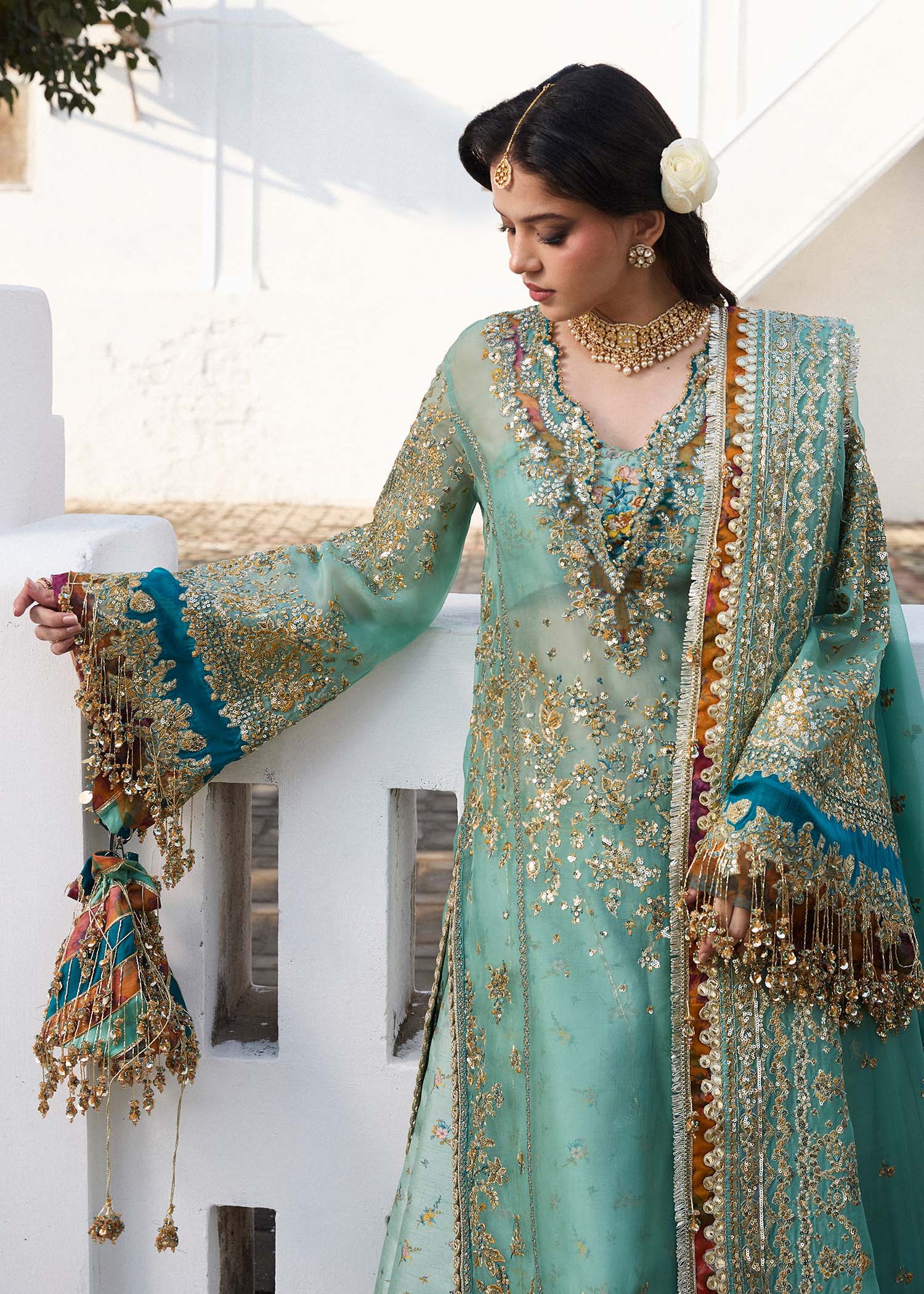 Hussain Rehar 'Festive 25' Miraye Collection: Luxurious Unstitched Organza & Silk Ensemble