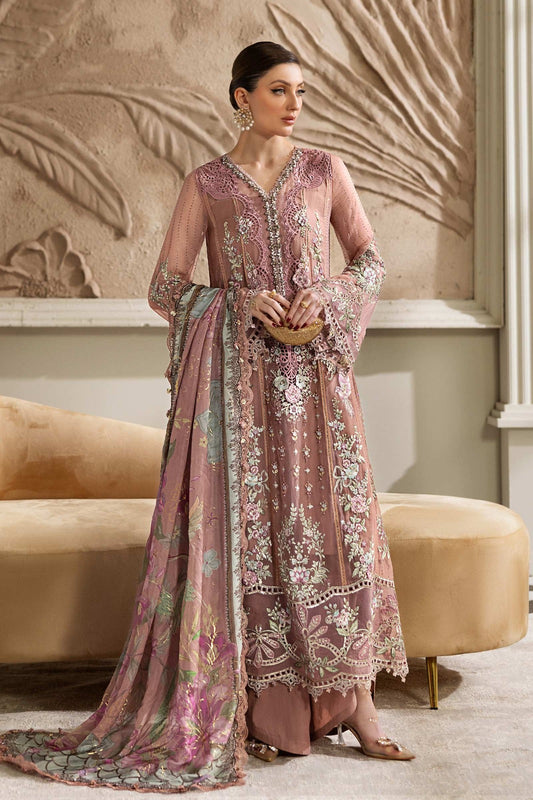 Maria. B | 3 Piece Unstitched Embroidered Chiffon Suit | MPC-25-105