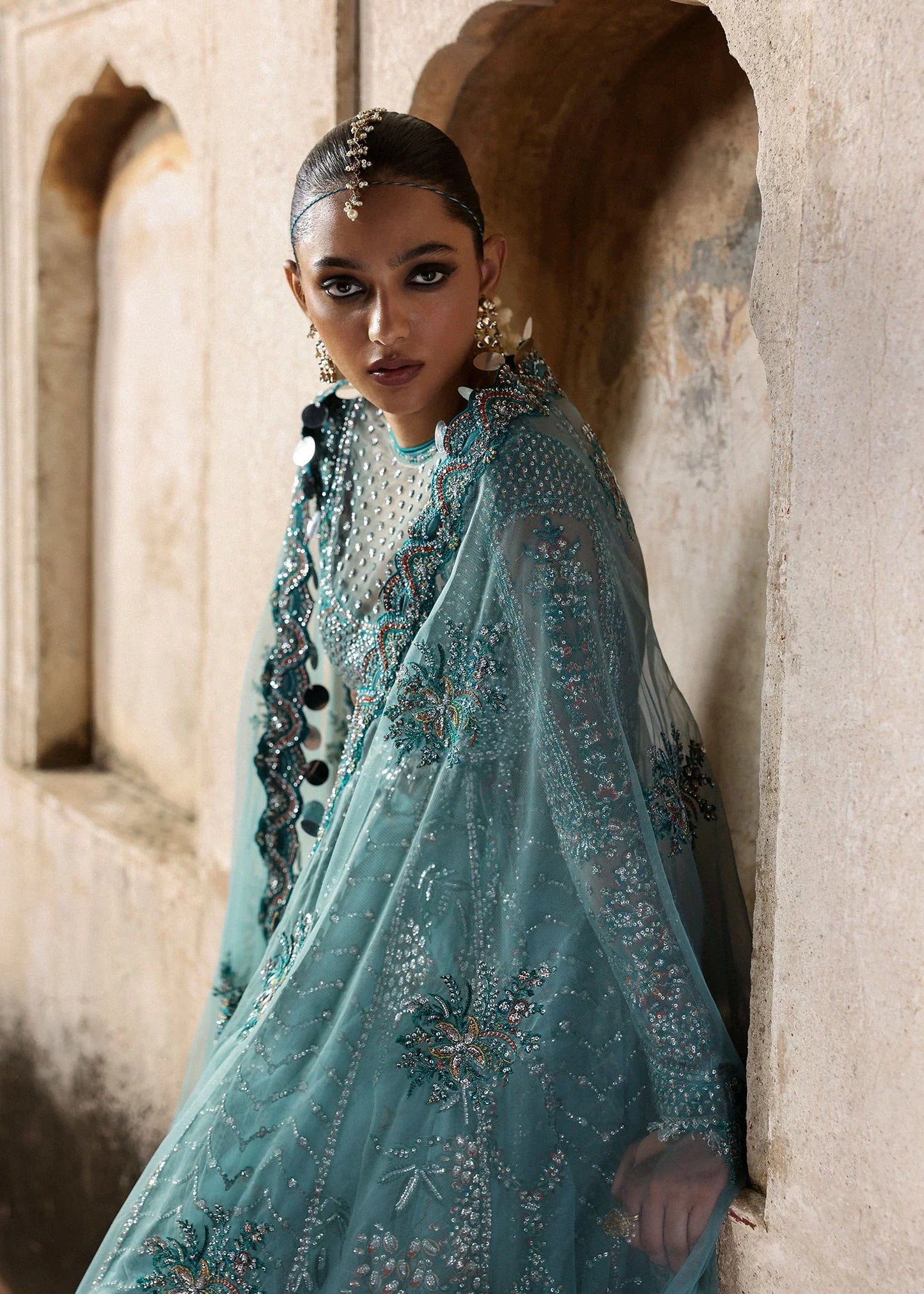 Hussain Rehar Festive'25 Nagma Collection: Luxurious Unstitched Embroidered Net Outfit