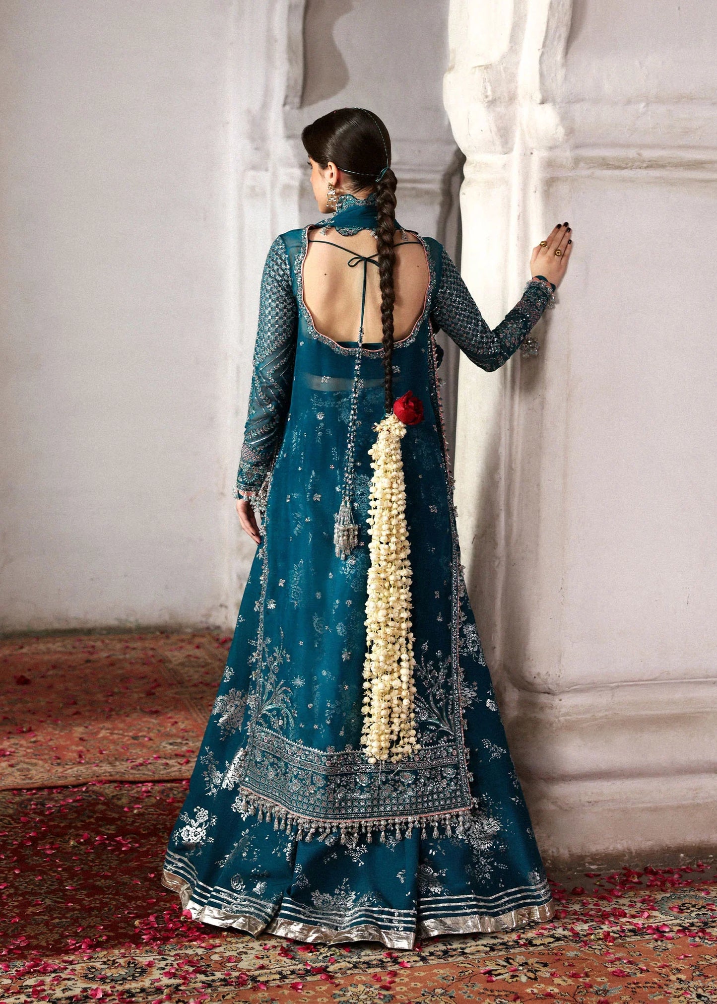 Hussain Rehar Festive'25 "Zebunisa" - Luxurious Embroidered Organza & Silk Unstitched Suit